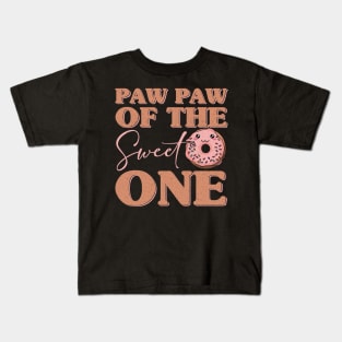 Paw Paw of the Sweet One Grandpa 1st Birthday Girl Donut Kids T-Shirt